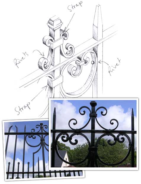 Woodhead Hall Gates drawing details
