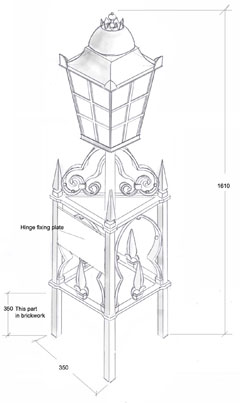 Sligo Arch Gate Lamp detail