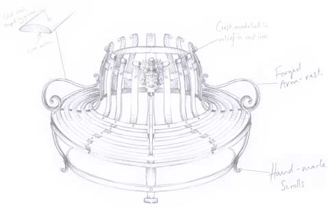 Drawing of a tree seat